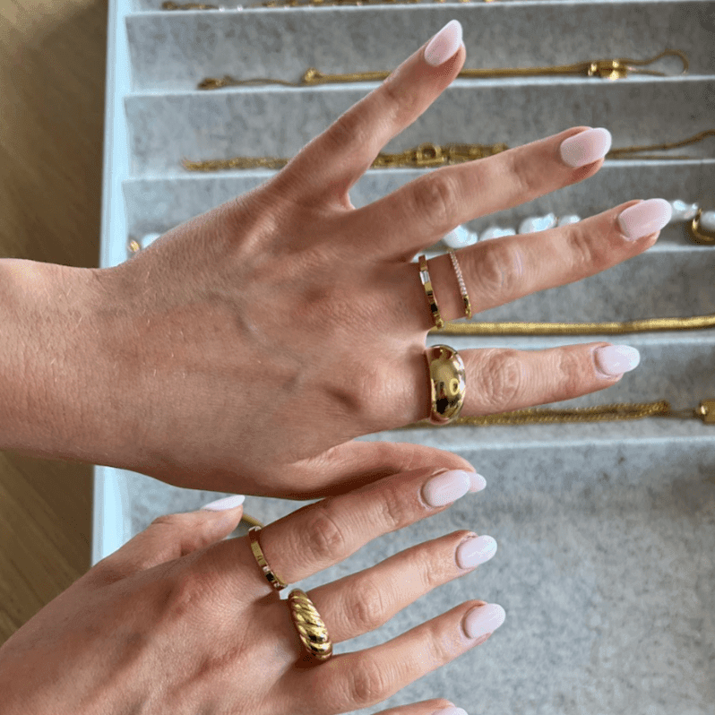 Diamond Line Stacker Ring - Biella Vintage