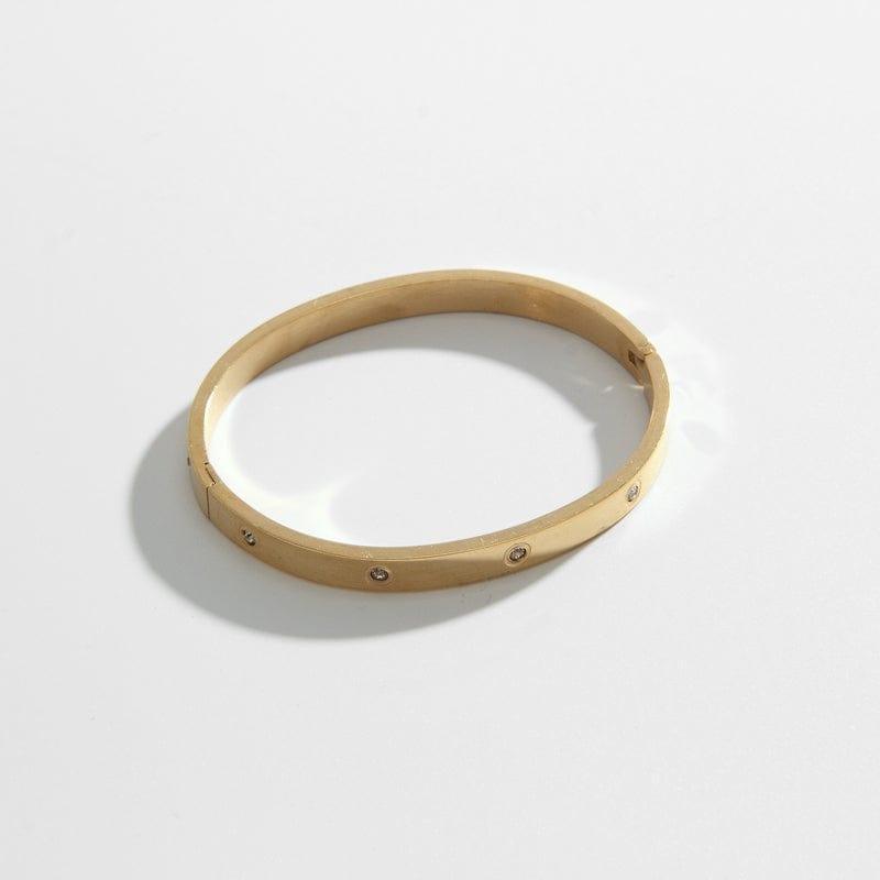 Gold Diamond Bangle - Biella Vintage