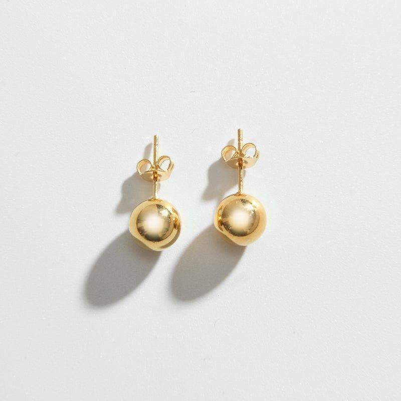 Large gold ball stud earrings best sale