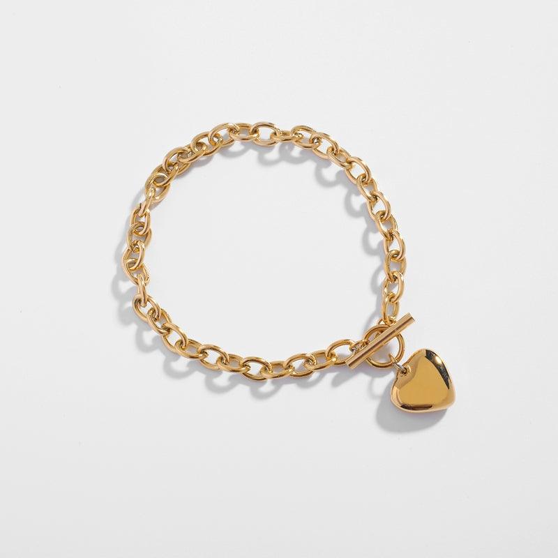 Amore Heart Charm Bracelet - Biella Vintage