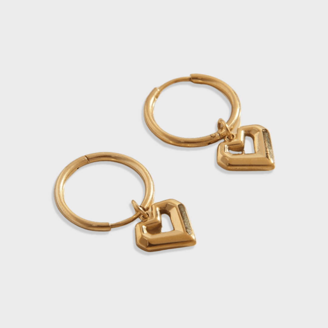 Lover Pendant Huggie Earrings - Biella Vintage