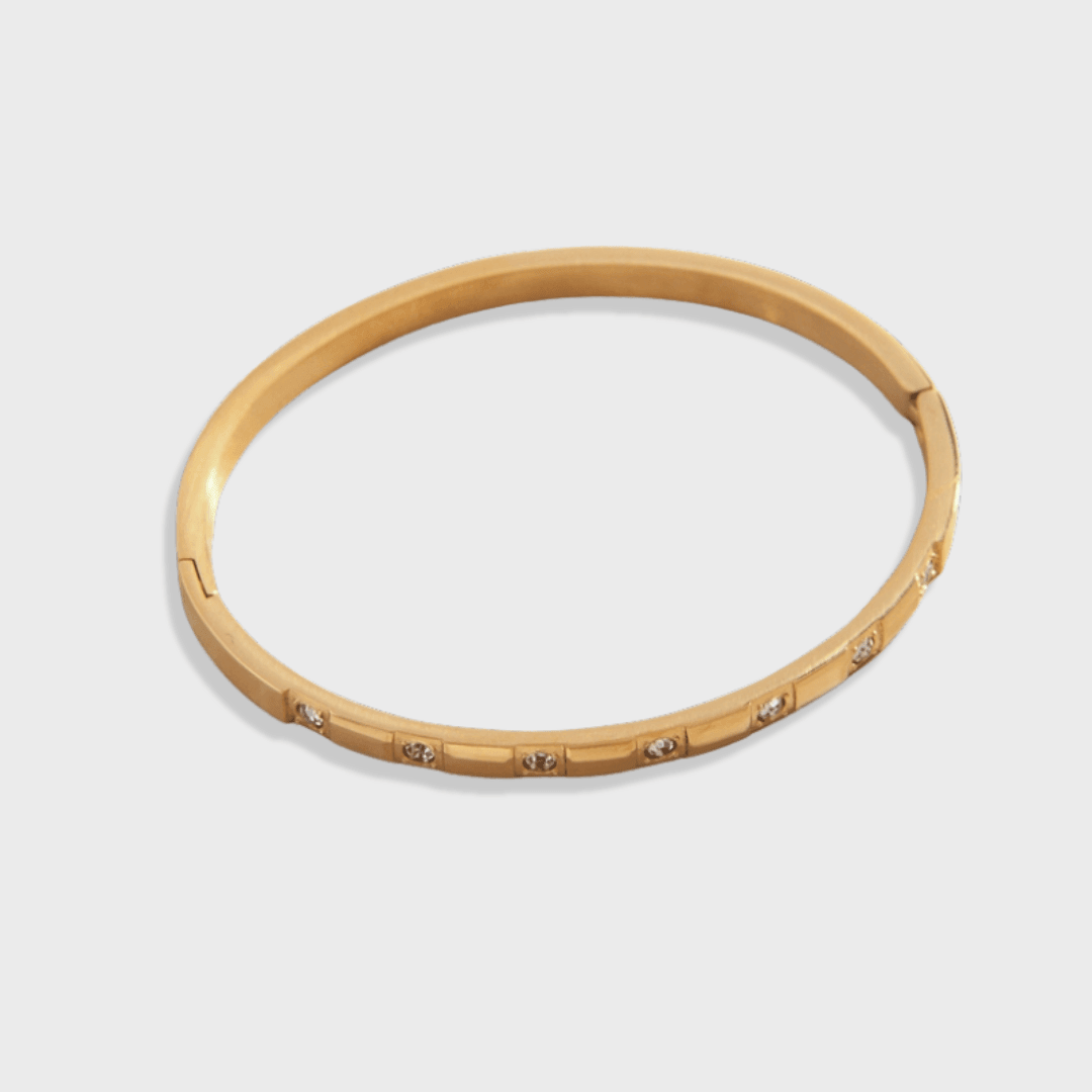 Selena Gold Diamond Bangle - Biella Vintage