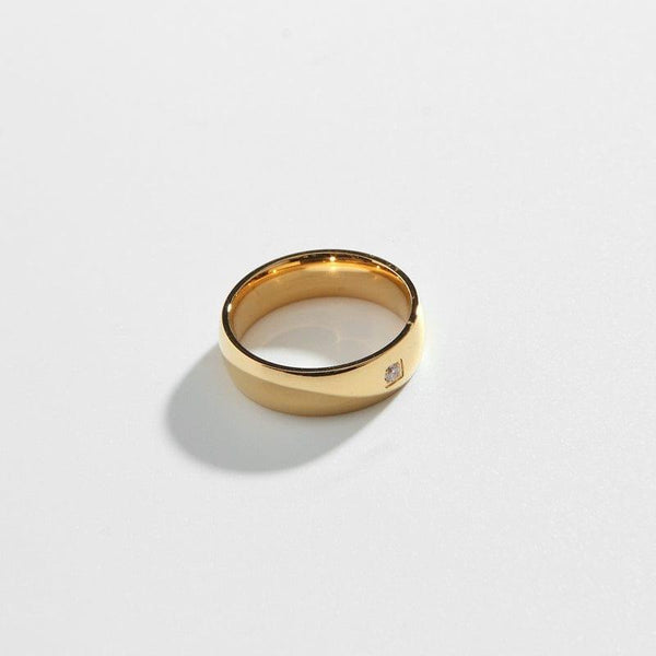 ◆NEW◆Biella Vintage◆ DIAMOND SIGNET リング Diamond Signet Ring | 18k Gold Plated Ringc
