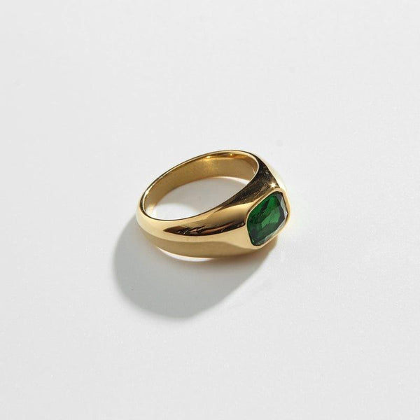 Emerald Signet Ring - Biella Vintage