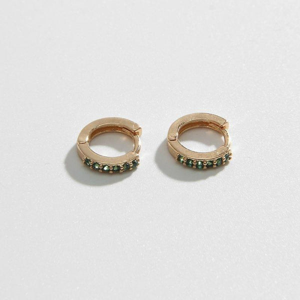 Green deals huggie earrings