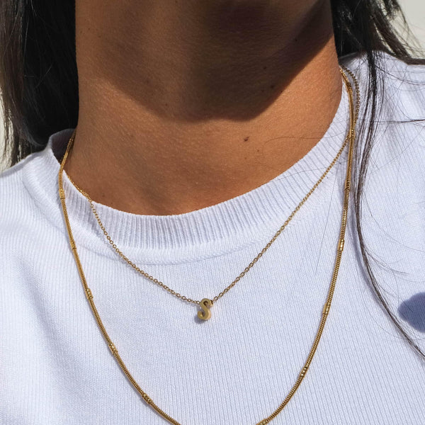 Waterproof cheap initial necklace