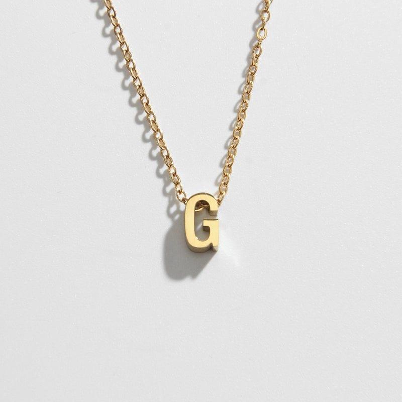 Letter Necklace - G | Gold Plated Initial Necklaces - Biella Vintage