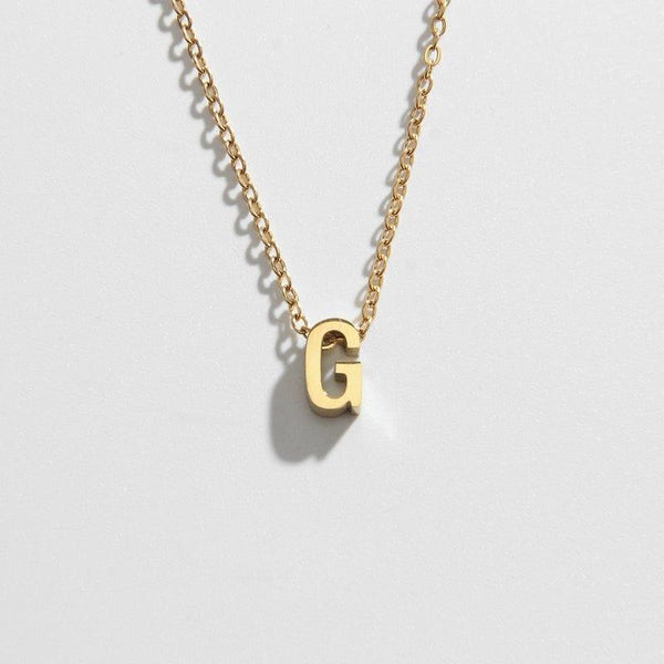 Lowercase Diamond Initial Pendant Necklace 14k Gold – Peach Lane