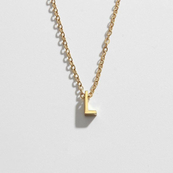 Letter Necklace L Gold Plated Initial Necklaces Biella Vintage