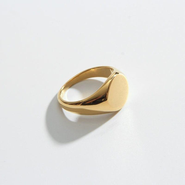 Mini Round Signet Ring - Biella Vintage