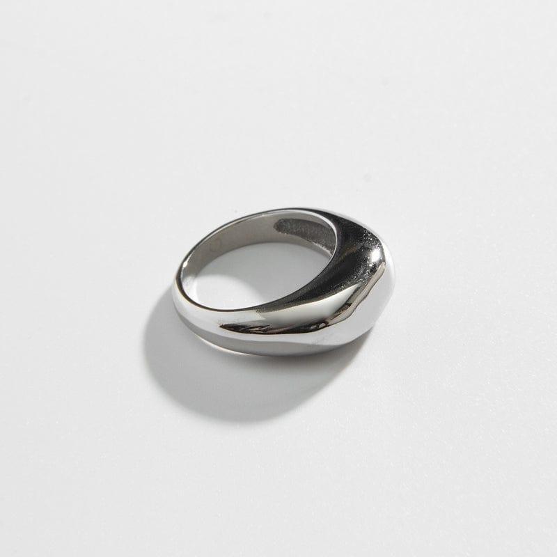 Silver Large Curved Ring - Biella Vintage
